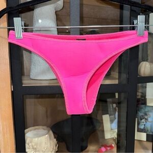 Triangl bikini bottoms neon pink barbie cheeky low rise high leg scuba swimsuit